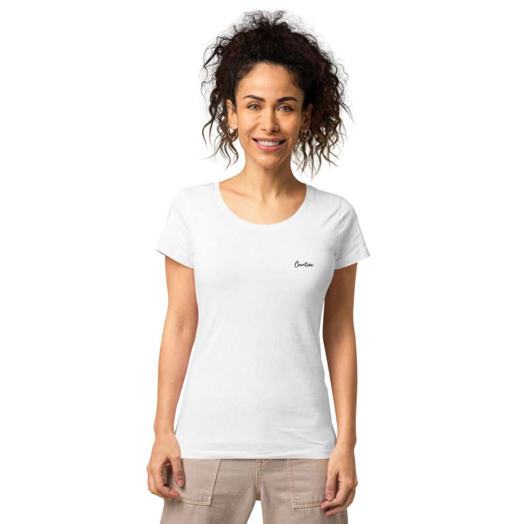 Creative Collection - T-shirt blanc en coton biologique - Broderie 2