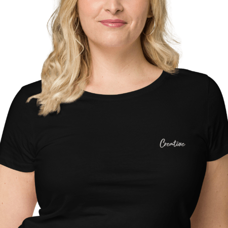 Creative Collection - T-shirt noir en coton biologique - Broderie