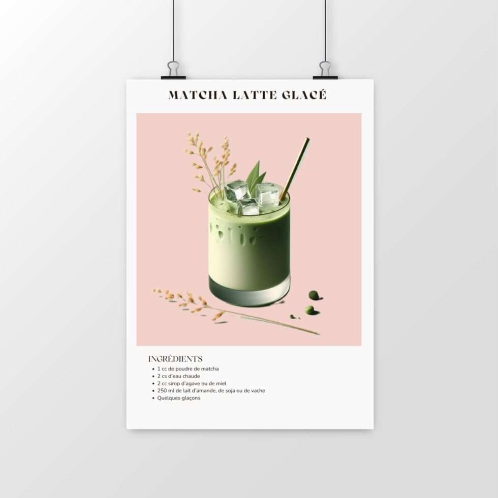 Poster - Matcha Latte minimaliste - Aesthetic